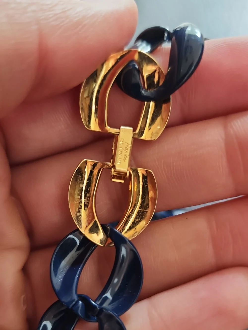 VTG Napier Blue Enamel Necklace